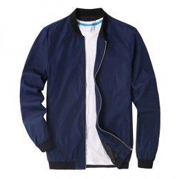 Men Letter Patched Bomber Jacket Without Tee