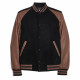  Leather Sleeve  Varsity Wool Jacket