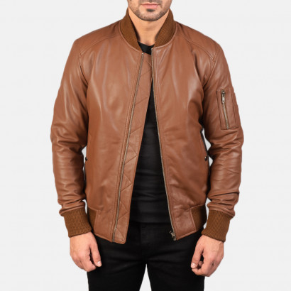  Brown Leather Bomber