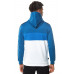 Triple Panel Taped Full Zip Poly Track Top With Hood - White/Deep Water Blue/Bright Blue