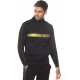  Panelled Poly Full Zip Track Top With Piping - Black/Gold