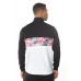  Floral Panel Block Poly Track Top - Black/White