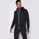 Color Pop Trims Hooded Poly Track Top - Black/Neon Green