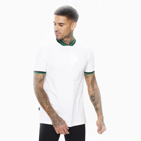 Baseball Collar Pique T-Shirt - White